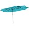 Outdoor 15 Feet Double-Sided Umbrella with Solar LED Lights for Patio